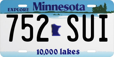 MN license plate 752SUI