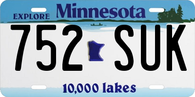 MN license plate 752SUK
