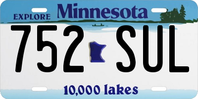 MN license plate 752SUL