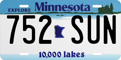 MN license plate 752SUN