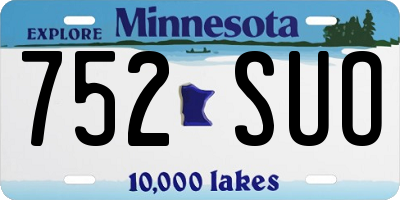 MN license plate 752SUO