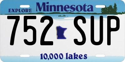 MN license plate 752SUP