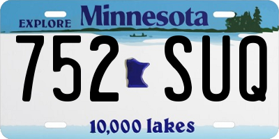 MN license plate 752SUQ