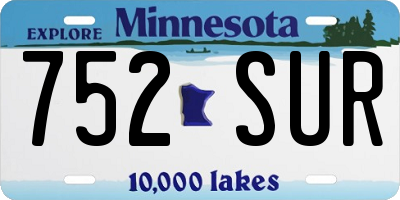 MN license plate 752SUR