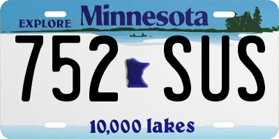 MN license plate 752SUS