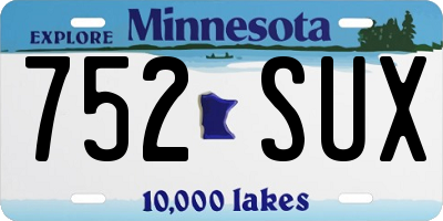 MN license plate 752SUX