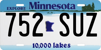 MN license plate 752SUZ