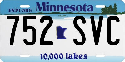 MN license plate 752SVC