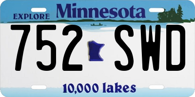 MN license plate 752SWD