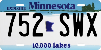 MN license plate 752SWX