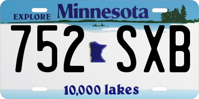 MN license plate 752SXB