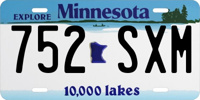 MN license plate 752SXM