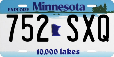 MN license plate 752SXQ