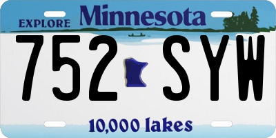 MN license plate 752SYW