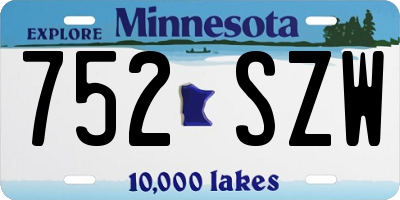 MN license plate 752SZW