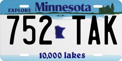 MN license plate 752TAK