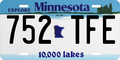 MN license plate 752TFE
