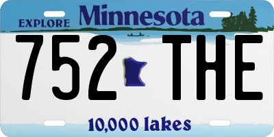 MN license plate 752THE