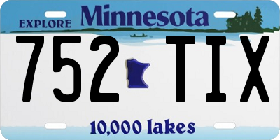 MN license plate 752TIX