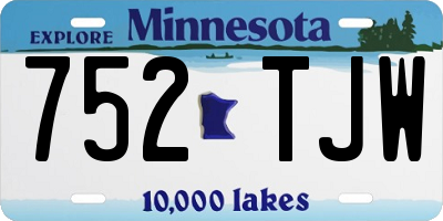 MN license plate 752TJW
