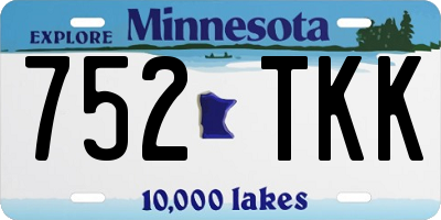 MN license plate 752TKK