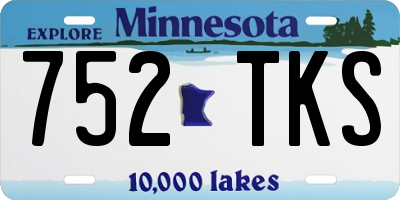 MN license plate 752TKS