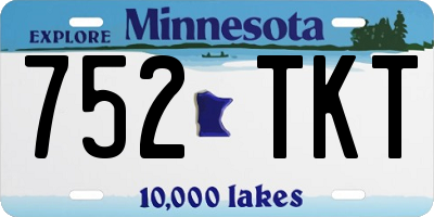 MN license plate 752TKT