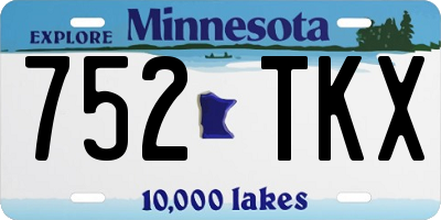 MN license plate 752TKX