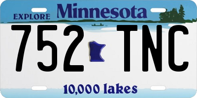 MN license plate 752TNC