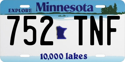 MN license plate 752TNF