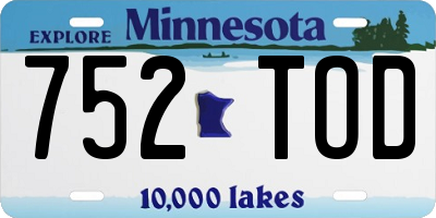 MN license plate 752TOD