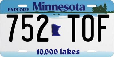 MN license plate 752TOF