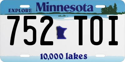MN license plate 752TOI