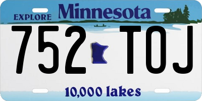 MN license plate 752TOJ