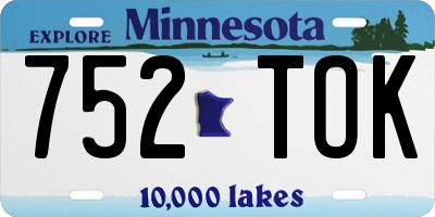 MN license plate 752TOK