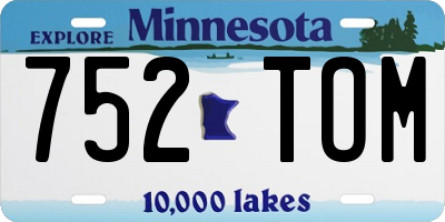 MN license plate 752TOM