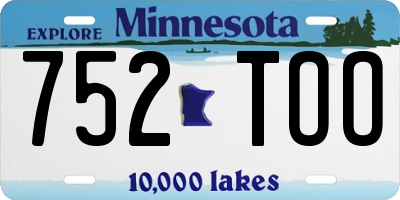 MN license plate 752TOO