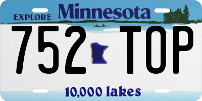 MN license plate 752TOP