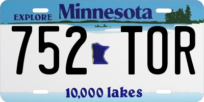MN license plate 752TOR