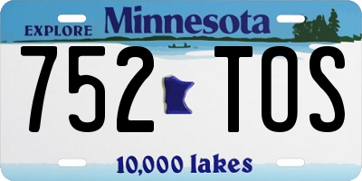 MN license plate 752TOS