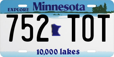 MN license plate 752TOT
