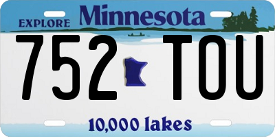 MN license plate 752TOU