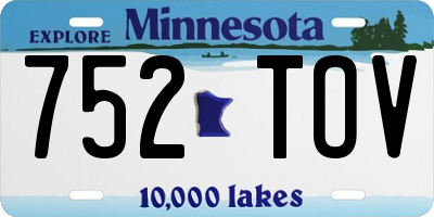 MN license plate 752TOV