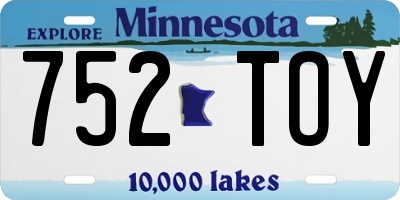 MN license plate 752TOY