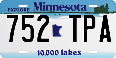 MN license plate 752TPA