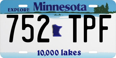 MN license plate 752TPF