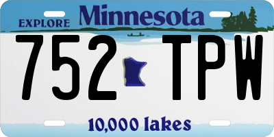 MN license plate 752TPW