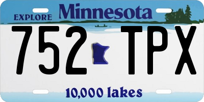 MN license plate 752TPX