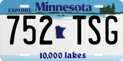MN license plate 752TSG