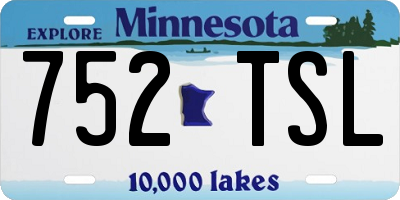 MN license plate 752TSL